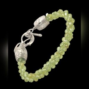 Peridot Bead Toggle Bracelet